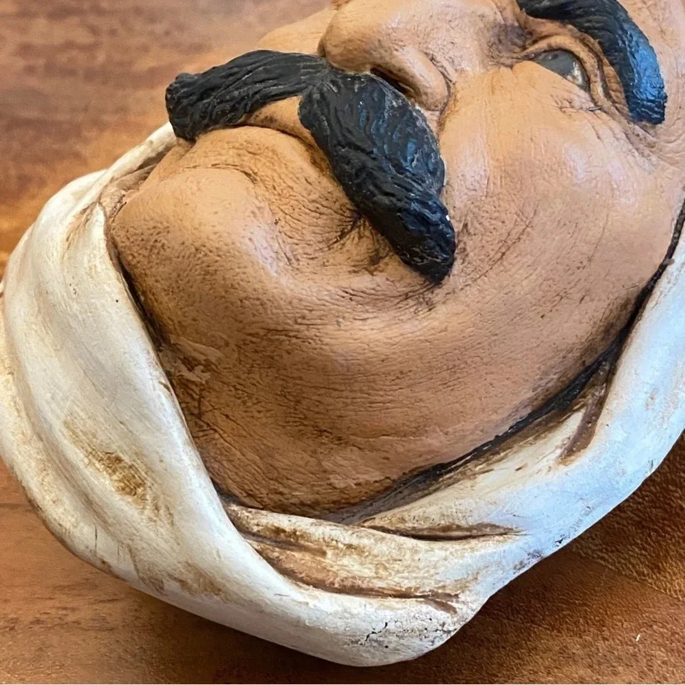 Vintage Bossons Arab Persian Bedouin Man Chalk ware Head Made In England